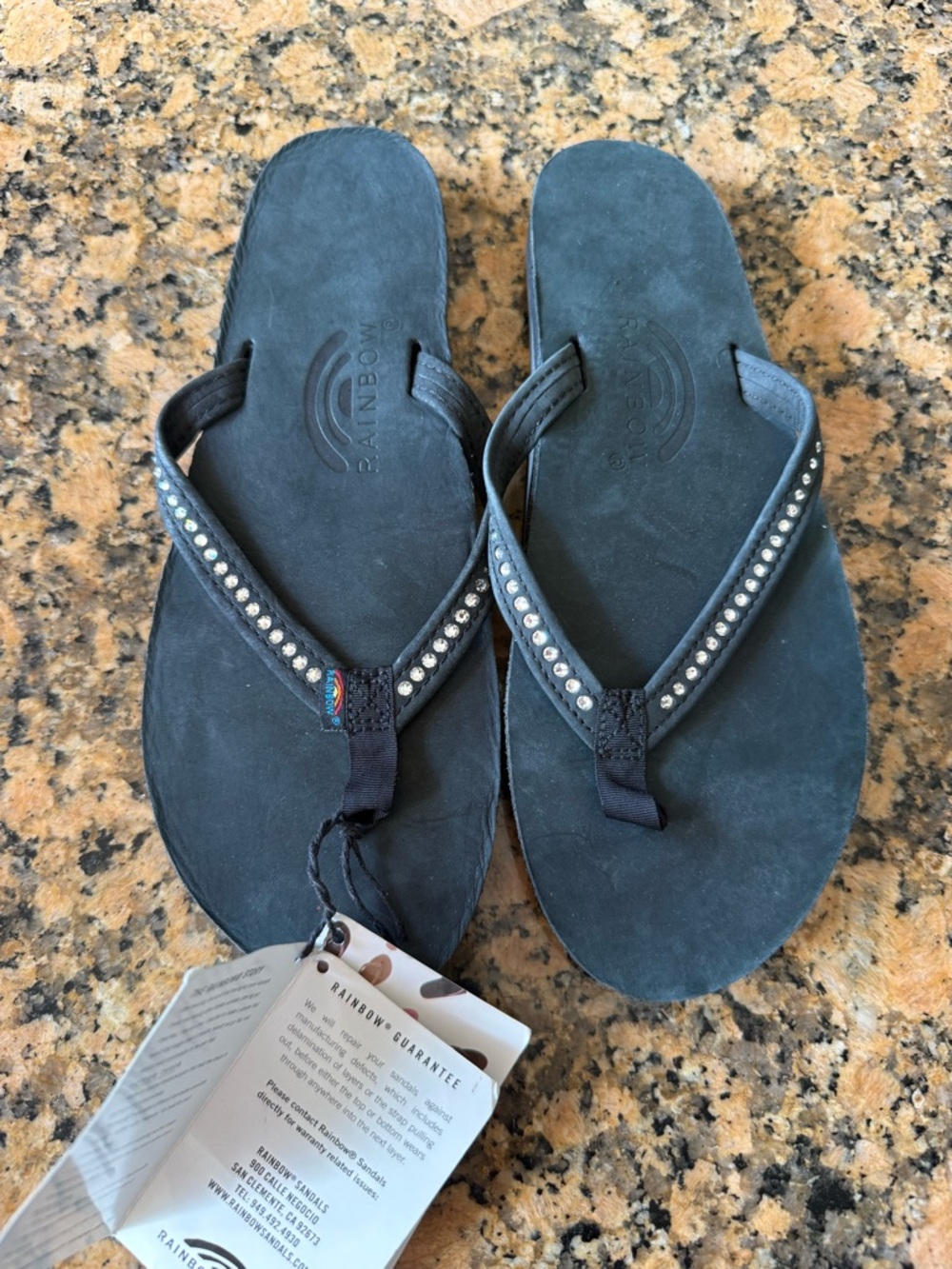 Rainbow Flip Flops Crystal Collection - Single Layer Arch Support Narrow Strap